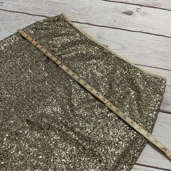 Chico’s Sequin Pencil Stephanie Skirt Gold New Size 3 = XL - Picture 6 of 8